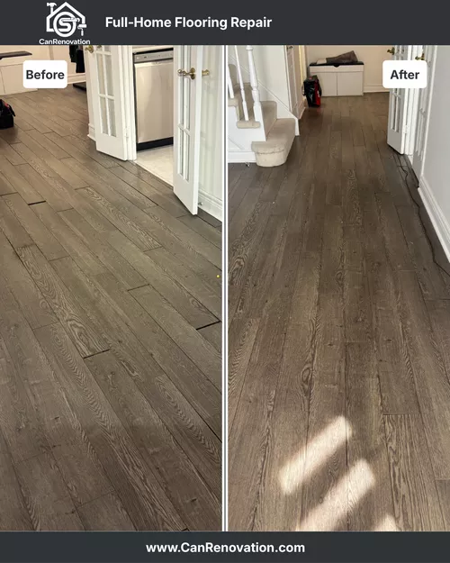 Full-Home Hardwood Flooring Repair Project in Toronto